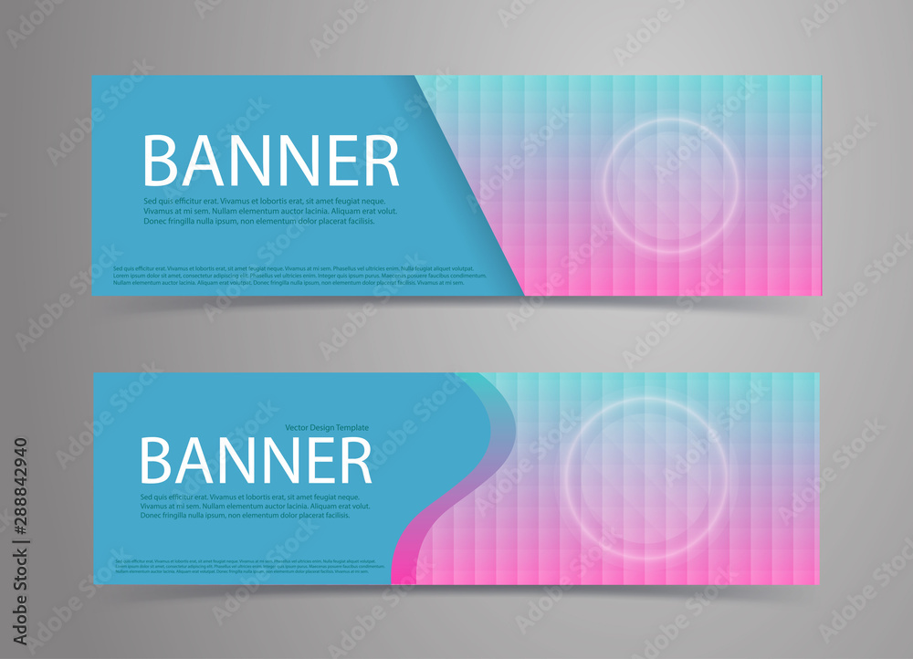 Pair of abstract holographic banners.