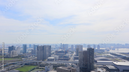 Beautiful View of Tokyo Bay and Cityscape with Copyspace