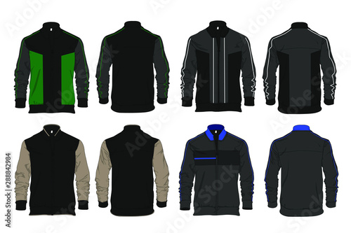 Varsity sports jacket template design vector mockup