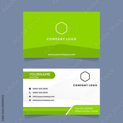 green business card design template