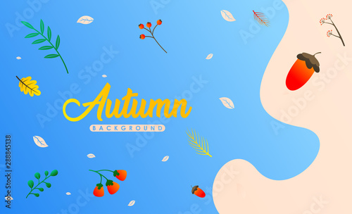 Autumn background vector. Autumn illustration vector