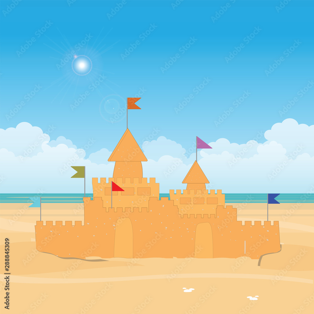 Fantasy Sandcastle with flag.