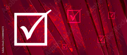 Check box icon Abstract design bright red banner background