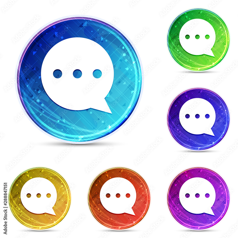 Fototapeta premium Comment icon digital abstract round buttons set illustration