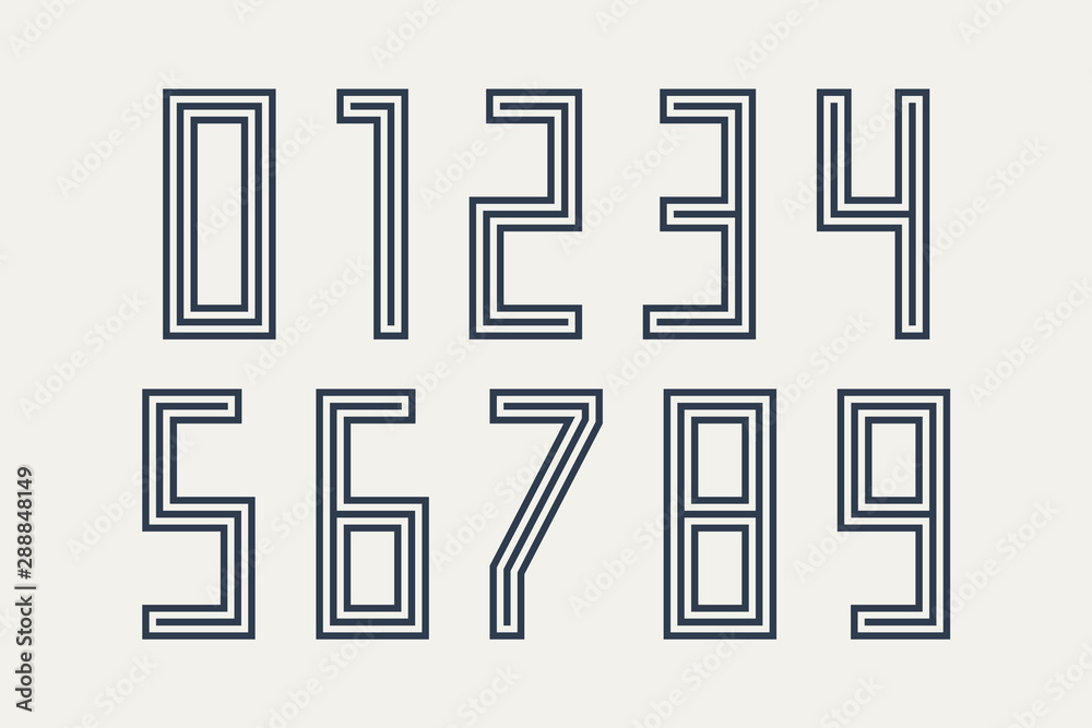 Numbers font. Sport font with numbers and numeric