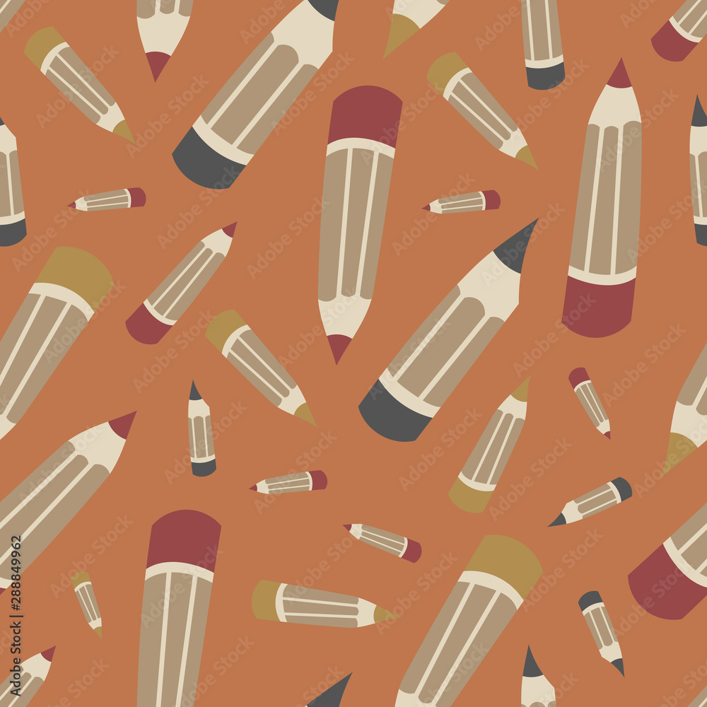 Seamless pattern with flat pencils. Seamless pattern with flat pencils.