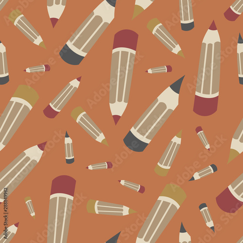 Seamless pattern with flat pencils.