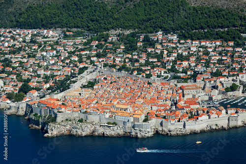Aerial view of old town in Dubrovnik, Croatia