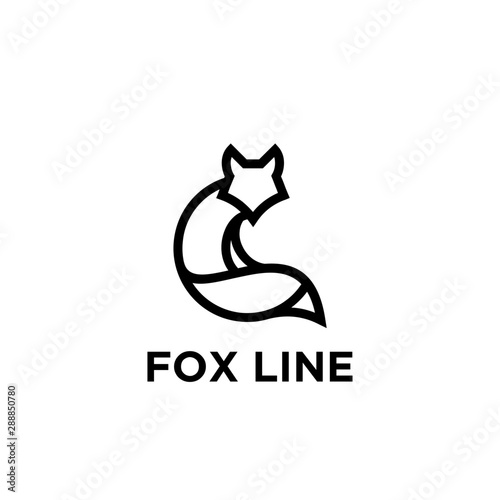 fox line unique animal logo icon designs icon vector