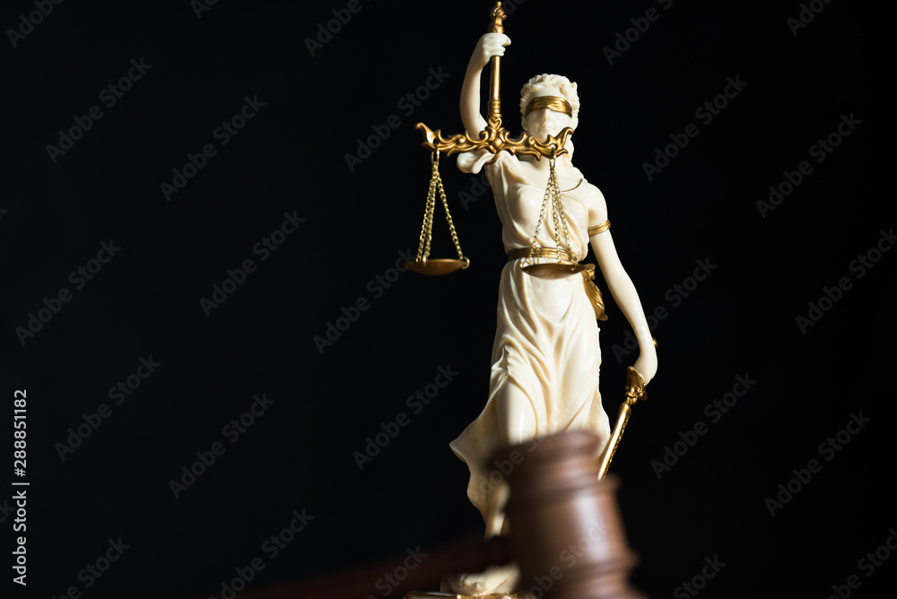 Fototapeta premium Law and Justice symbols concept, Lawyers modern office
