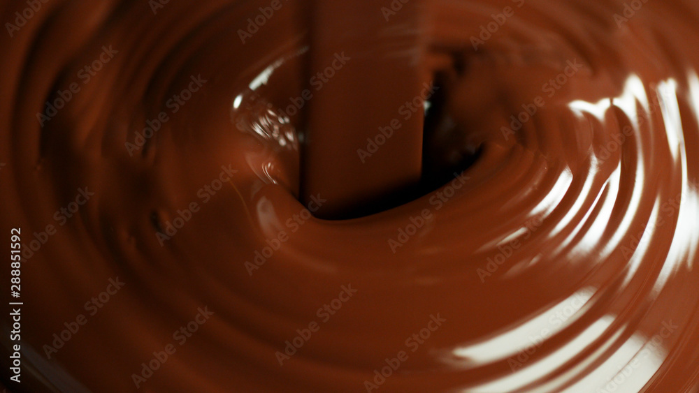 Detail of molten hot chocolate pouring Detail of molten hot chocolate pouring