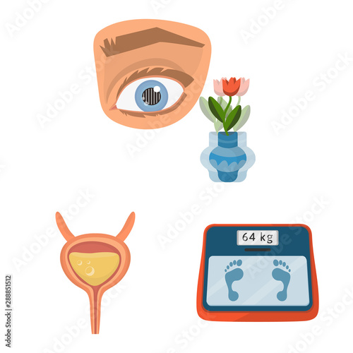 Vector illustration of mellitus and diabetes logo. Set of mellitus and diet vector icon for stock.