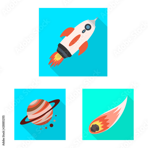 Vector design of science and cosmic symbol. Collection of science and technology vector icon for stock.