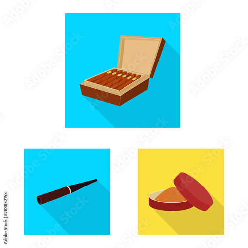 Vector design of smoke and statistics icon. Collection of smoke and stop vector icon for stock.