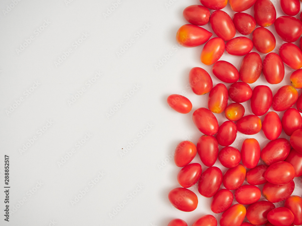 Fresh cherry tomatoes on white background Fresh cherry tomatoes on white background