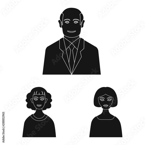 Isolated object of photo and character symbol. Collection of photo and face stock symbol for web.