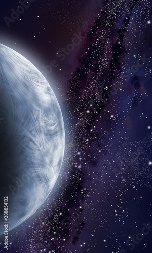 Space. Planet on a background of the starry sky