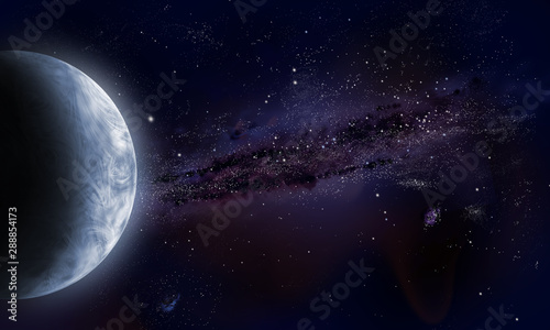 Foto Space. Planet on a background of the starry sky