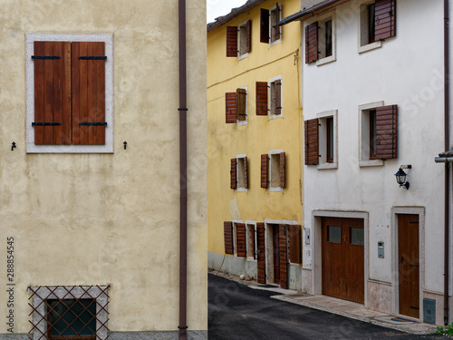 windows and doors of a building in a mountain village of Italy © makam1969