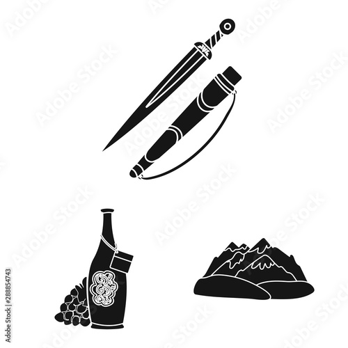 Vector design of heritage and originality symbol. Set of heritage and traditions stock vector illustration.