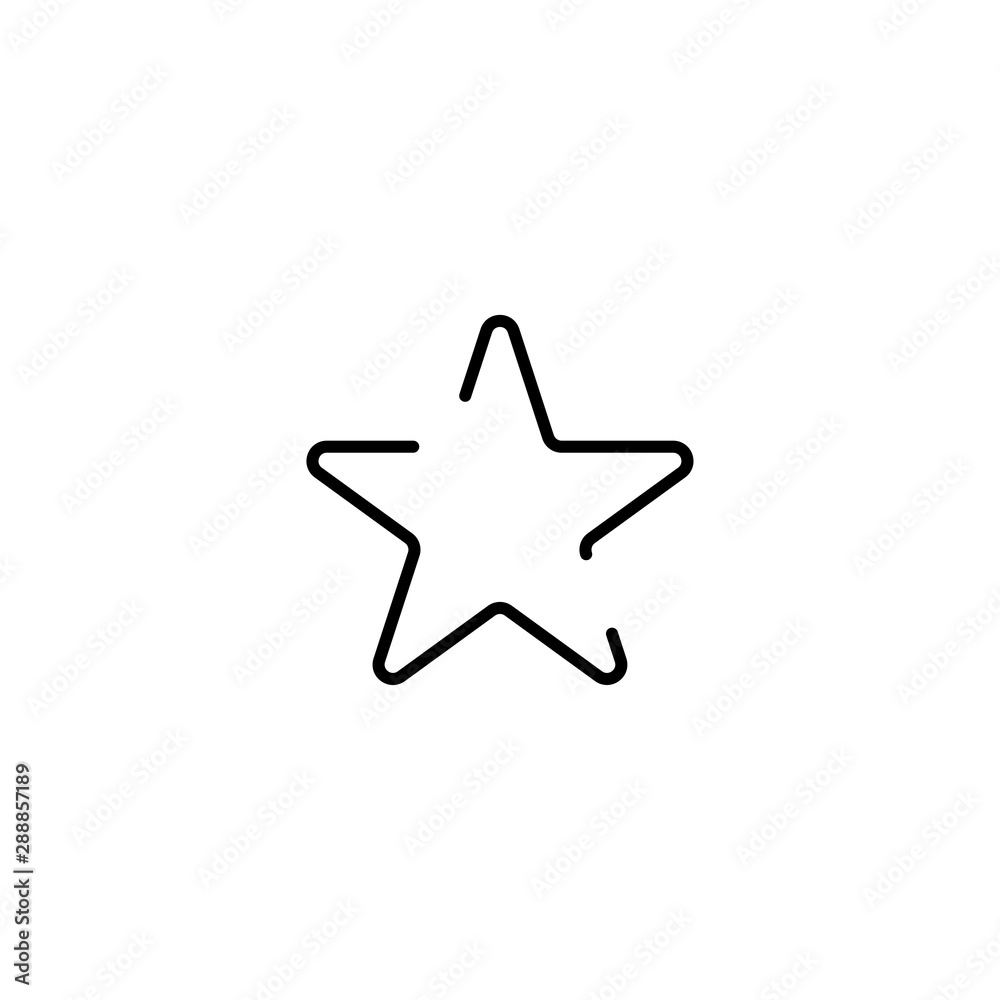Star vector icon. Star line design. Star black icon isolated on white background