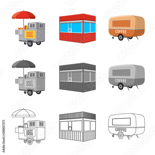 Isolated object of marketing and tent symbol. Set of marketing and outdoor vector icon for stock.