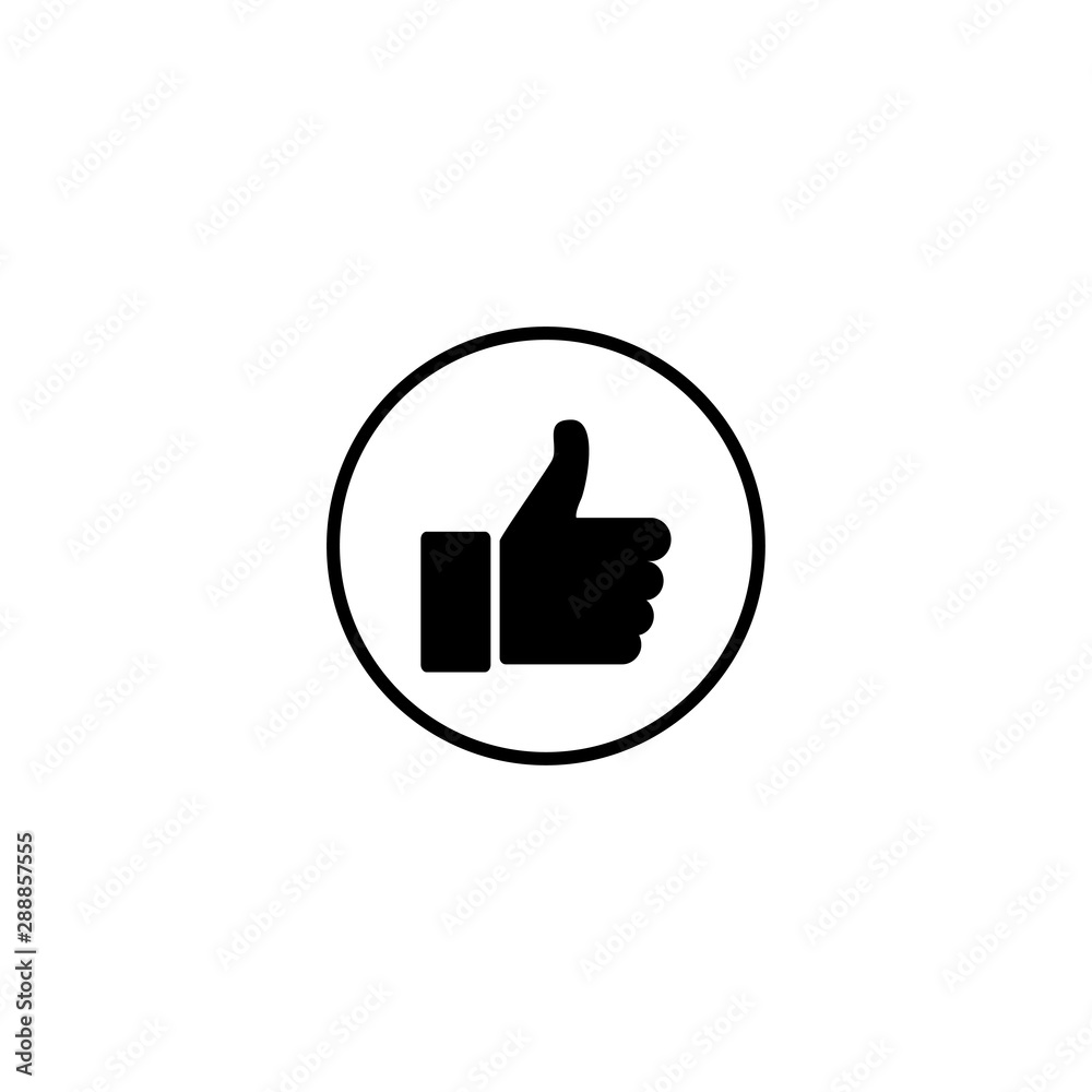Like vector icon. Like icon in circle. Like black icon isolated on white background Like vector icon. Like icon in circle. Like black icon isolated on white background