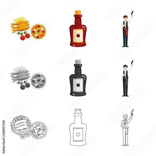 Isolated object of and historic sign. Collection of and country stock symbol for web.