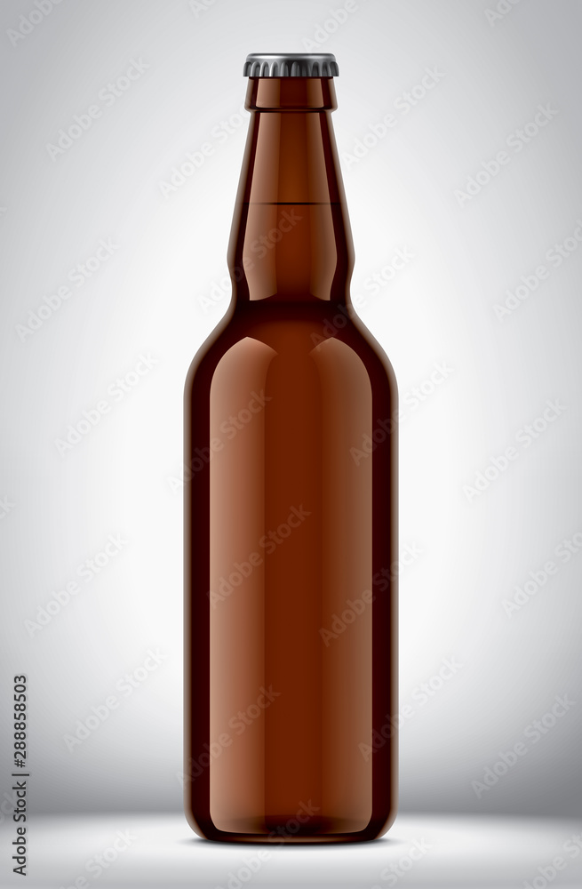 Glass beer bottle on background Glass beer bottle on background