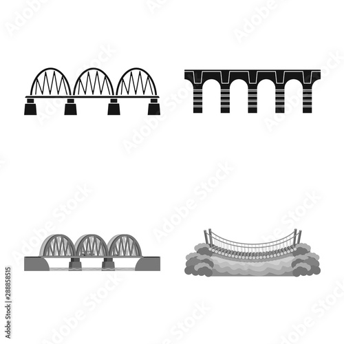 Isolated object of connection and design icon. Set of connection and side vector icon for stock.