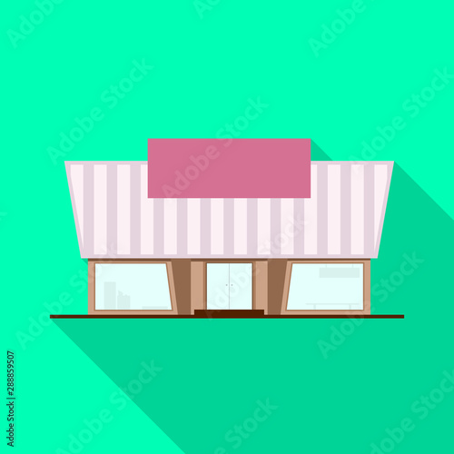 Vector illustration of hypermarket and modern symbol. Collection of hypermarket and entrance stock vector illustration.