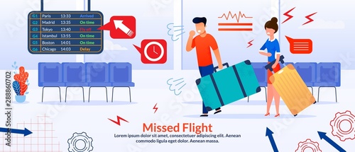 Poster with Angry Passengers and Missed Flight