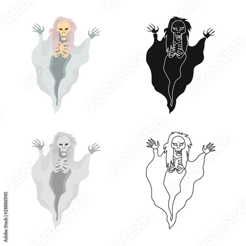 Vector design of ghost and spook sign. Collection of ghost and fear stock vector illustration.