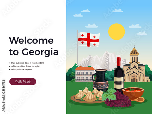 Georgia Tourism Flat Design