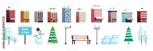 Winter City Elements Set 