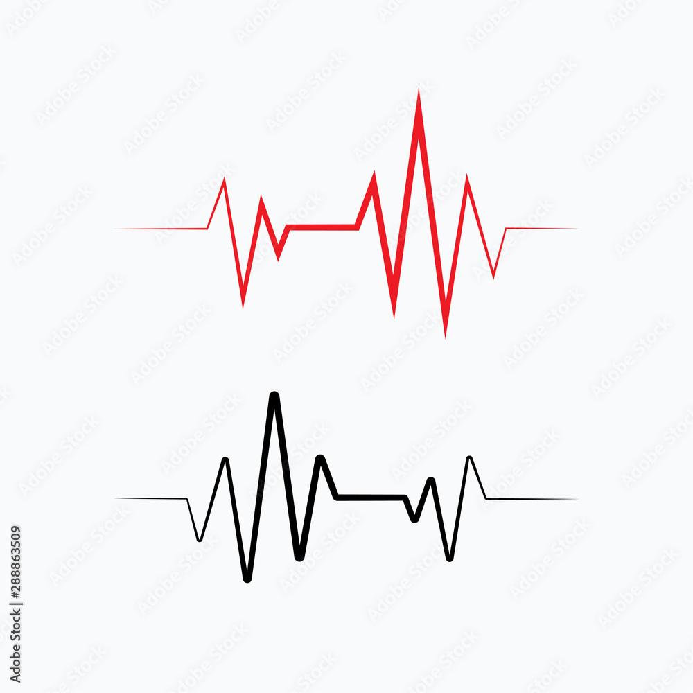 Heart beat cardiogram - blue vector illustration 
