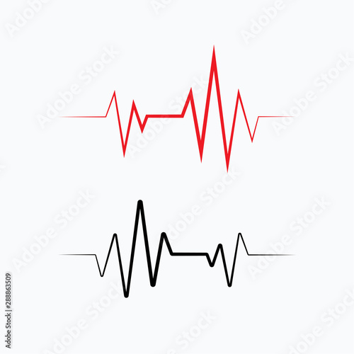 Heart beat cardiogram - blue vector illustration 