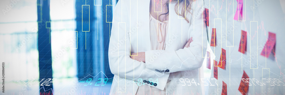 Naklejka premium Composite image of stocks and shares