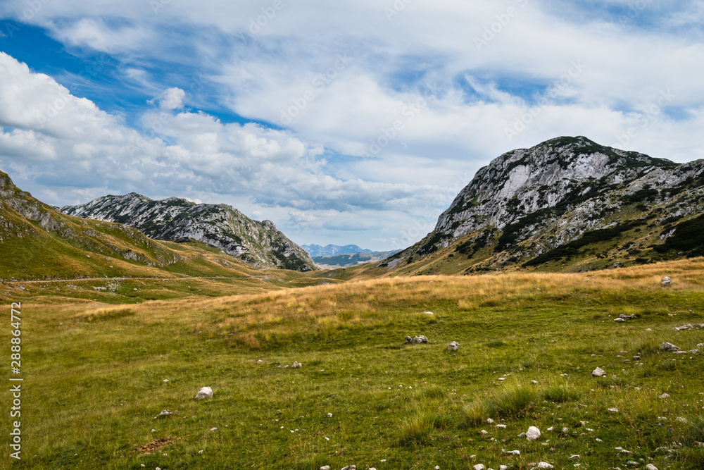 Fototapeta premium Summer mountain Durmitor panoramic road, Sedlo pass, Montenegro.