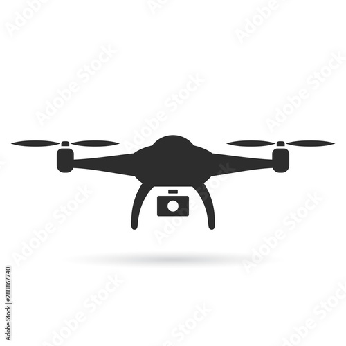 Drone vector icon on white background photo