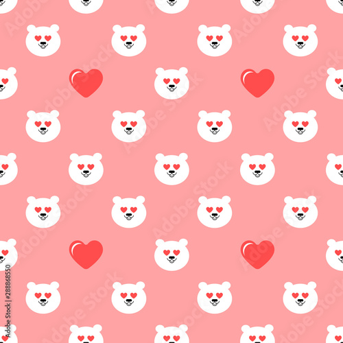 white cute bears seamless pattern