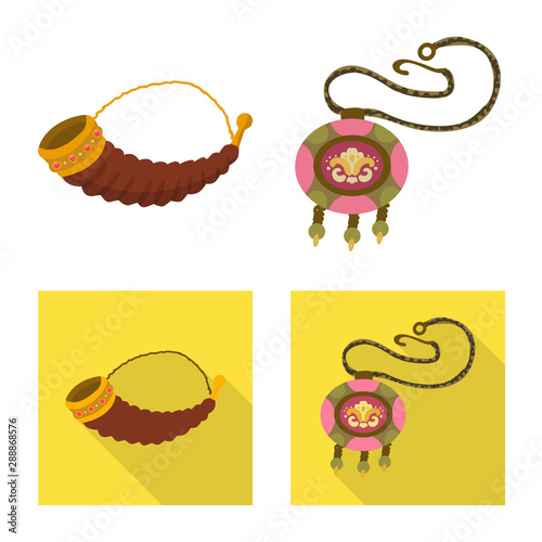 Isolated object of culture and sightseeing sign. Collection of culture and originality stock symbol for web.
