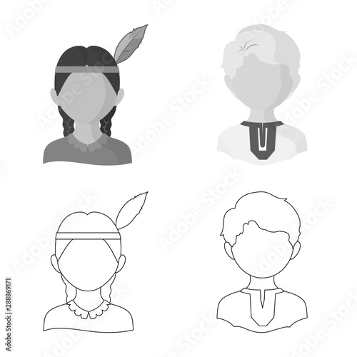 Vector illustration of imitator and resident sign. Set of imitator and culture stock symbol for web.