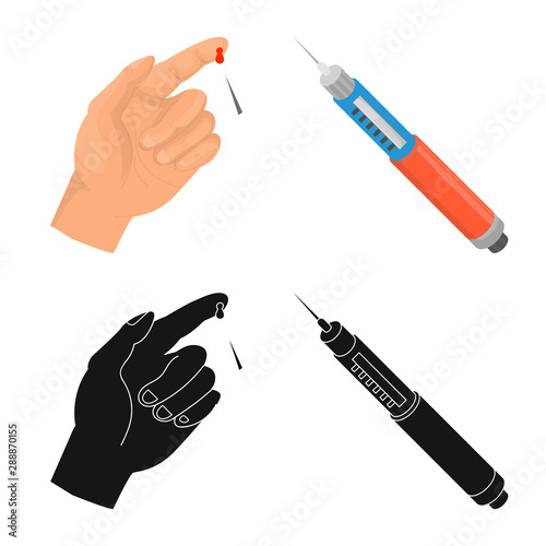 Vector design of diet and treatment symbol. Set of diet and medicine vector icon for stock.