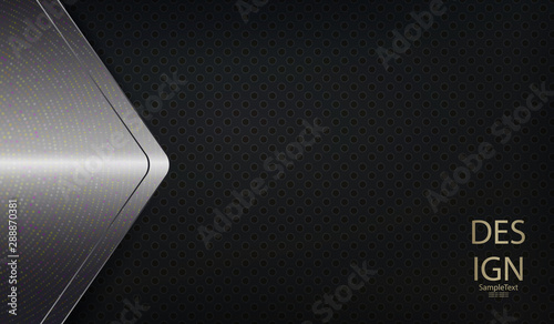 Abstract textured dark background with an arrow of a metallic tint