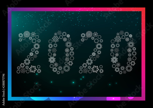 2020 new year flowers background