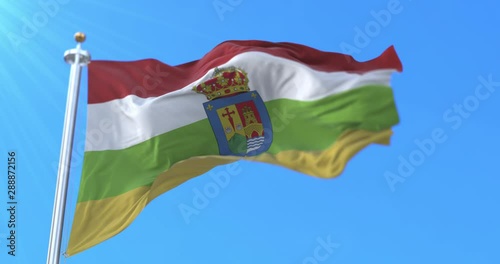 Flag of the spanish province of La Rioja in La Rioja, Spain - Loop photo