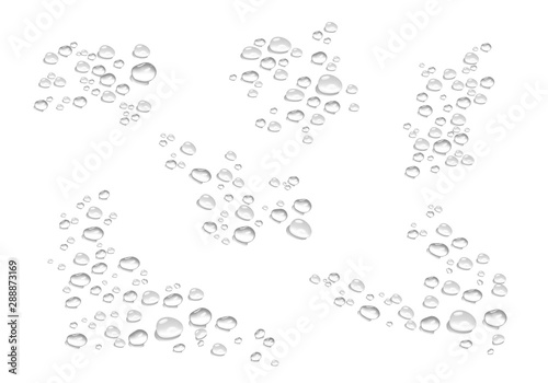 vector bubbles in realistic volumetric style. monochrome set of black and white 3d water drops, a symbol of freshness, purity. art design elements isolated on white background for advertising, web,