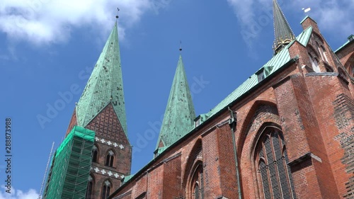 Luebeck, View of the Marienkirche.