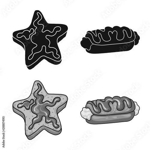 Vector illustration of confectionery and culinary sign. Set of confectionery and product stock symbol for web.